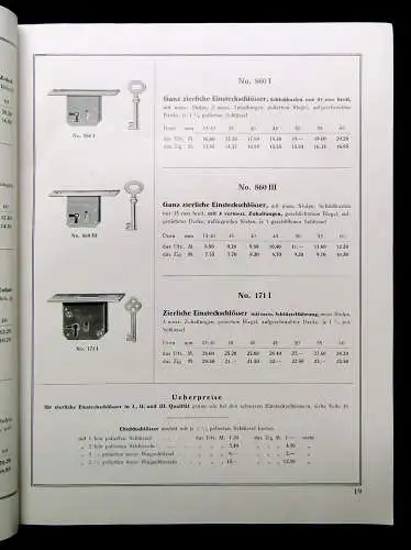 Huf Möbelschlösser Hülsbeck&Fürst Velbert/Rhld. 1932 Schloss- und Metallwaren