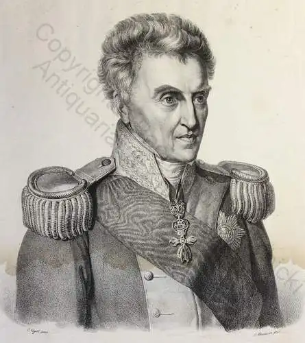 Vogel Bendixen Lithografie Porträt Anton Clemens Theodor König von Sachsen 1827