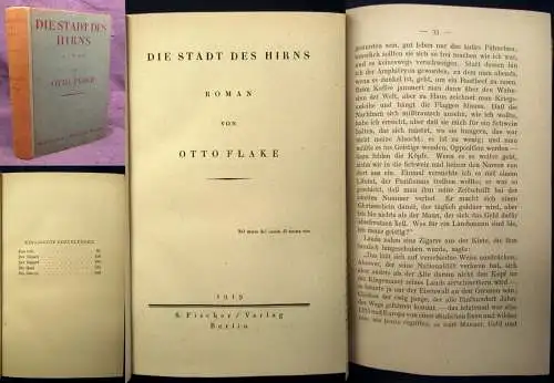 Flake Die Stadt des Hirns Roman 1919 EA Belletristik Literatur Erzählung js