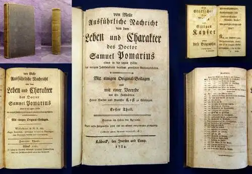 Less Leben und Charakter des Doctor Samuel Pomarius 1. u. 2.Tl. in 1 Bd. 1784 js