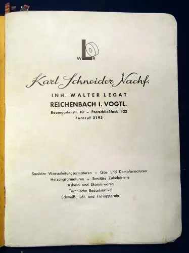 WLOR Sanitär Katalog um 1920 Wasserhähne Armaturen Zubehörteile Technik js