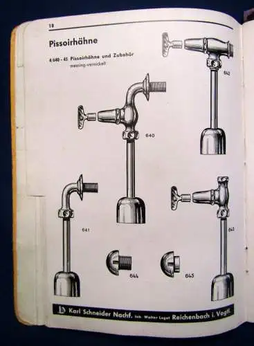 WLOR Sanitär Katalog um 1920 Wasserhähne Armaturen Zubehörteile Technik js