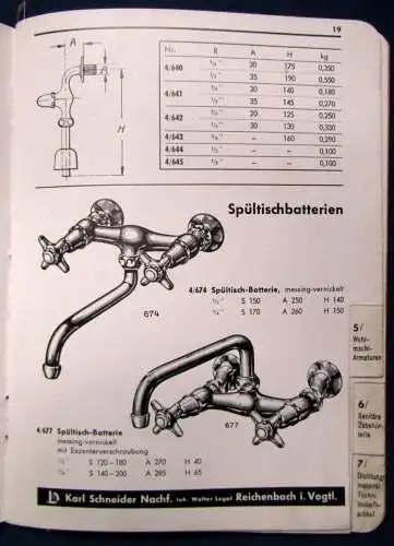 WLOR Sanitär Katalog um 1920 Wasserhähne Armaturen Zubehörteile Technik js