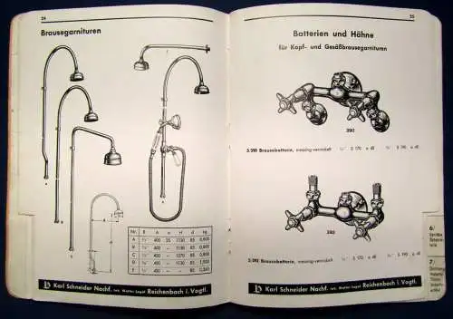 WLOR Sanitär Katalog um 1920 Wasserhähne Armaturen Zubehörteile Technik js