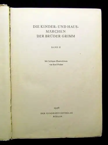 Fischer Die Kinder- und Hausmärchen der Brüder Grimm Bd.1+2( von 4) 1956 Lyrik