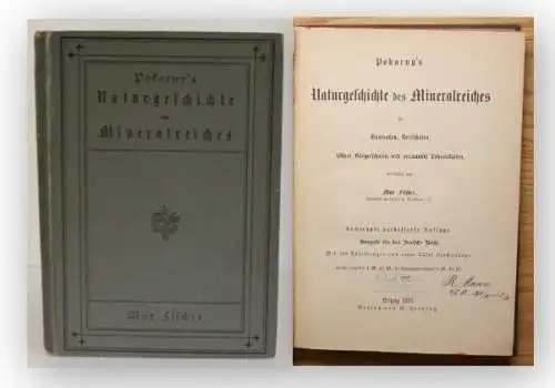 Fischer Naturgeschichte des Mineralreiches 1891 Mineralogie Naturwissenschaften