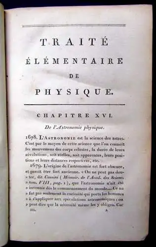 Brisson Traite Elementaire ou Principes de Physique 3 Bde.  1800  js