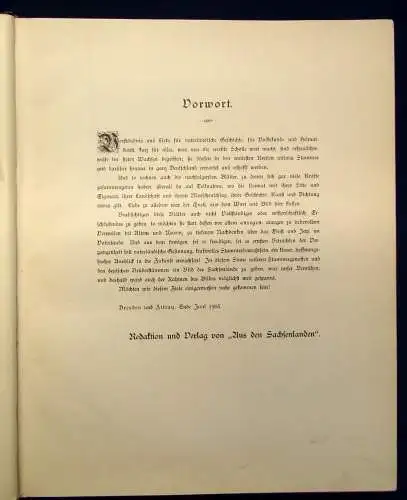 Esche Aus den Sachsenlanden Illustriertes Sachsenbuch 1905 Geschichte  js