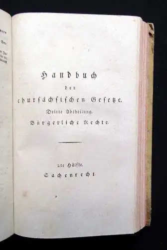 Handbuch der churfürstlichen Gesetze Dritter Band Bürgerliches Recht  1804