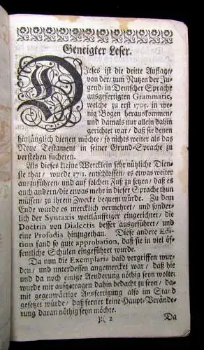 Erleichterte Grammatica oder gründliche Anführung zur Griechischen Sprache 1716