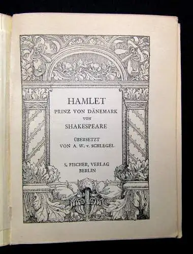 Schlegel Shakespeare Ein Sommernachtstraum und Hamlet Prinz von Dänemark 1902