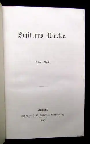 Schillers Werke Band 1-12 komplett 1865 1867 Literatur Lyrik Gesamtausgaben