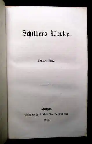 Schillers Werke Band 1-12 komplett 1865 1867 Literatur Lyrik Gesamtausgaben