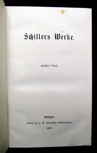 Schillers Werke Band 1-12 komplett 1865 1867 Literatur Lyrik Gesamtausgaben