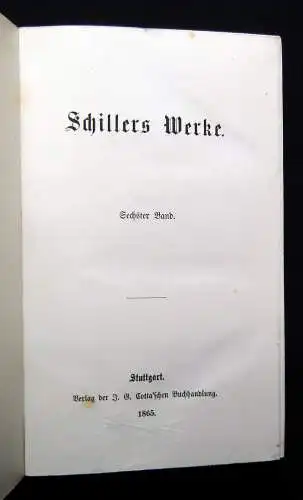 Schillers Werke Band 1-12 komplett 1865 1867 Literatur Lyrik Gesamtausgaben