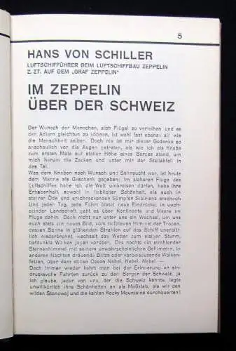 Hans von Schiller Schaubücher 36 Im Zeppelin über der Schweiz 55 Bilder  1930