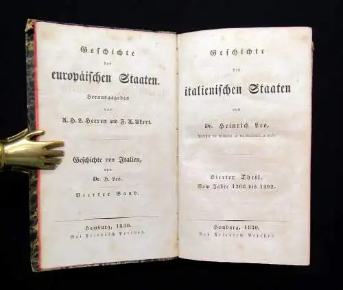 Leo Geschichte der europäischen Staaten Geschichte Italiens 1830 4. Band 4.Theil