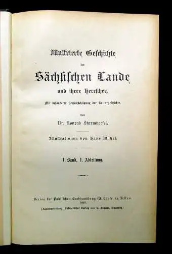 Sturmhoefel Illustrierte Geschichte der Sächsischen Lande 1.Bd 1.Abt. 1898