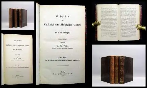 Flathe Geschichte des Kurstaates u Königreiches Sachsen 1867-1873 3Bde komplett