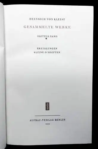 Heinrich von Kleist Gesammelte Werke 4 Bände Gedichte Dramen Dramen II 1955