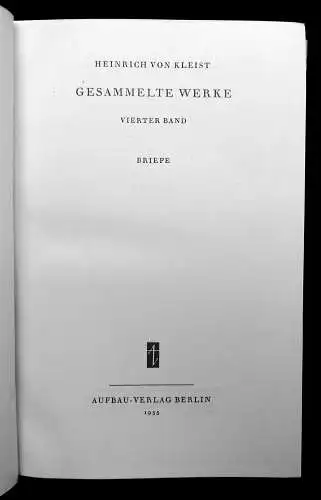 Heinrich von Kleist Gesammelte Werke 4 Bände Gedichte Dramen Dramen II 1955