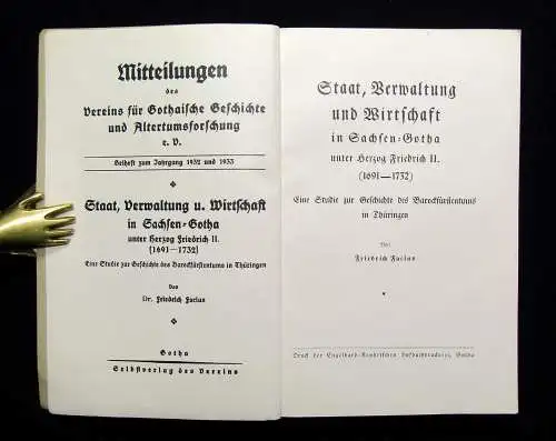 Verein für Gothaische Geschichte 1932-1941 4 Hefte Geschichte Gesellschaft