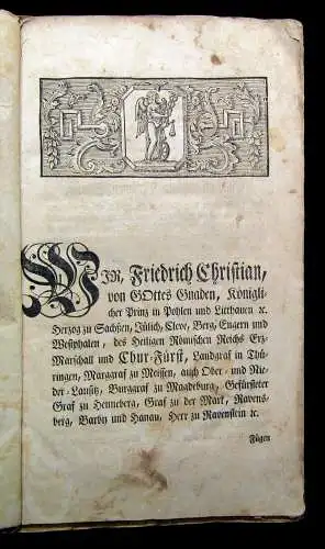 Ihrer Königl. Hoheit und Khur Fürstl.Durchl.zu Sachsen Ausschreiben 1763