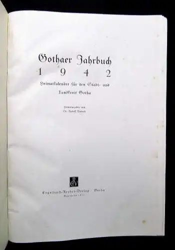 Umbreit Gothaer Jahrbuch 1942 Heimatkalender für den Stadt- und Landkreis Gotha