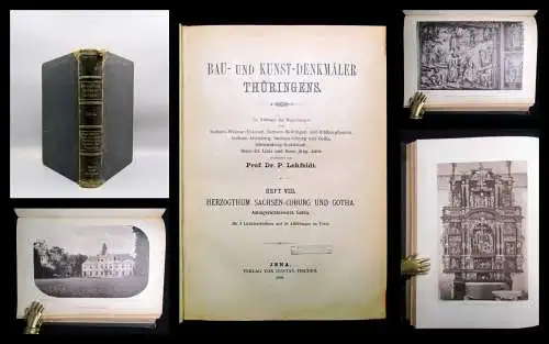 Lehfeldt Bau-und Kunstdenkmäler Thüringens Heft 8-11 in 1 Band 1891 Lichtdruck