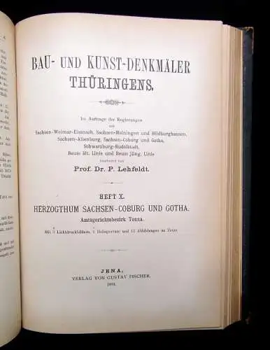 Lehfeldt Bau-und Kunstdenkmäler Thüringens Heft 8-11 in 1 Band 1891 Lichtdruck