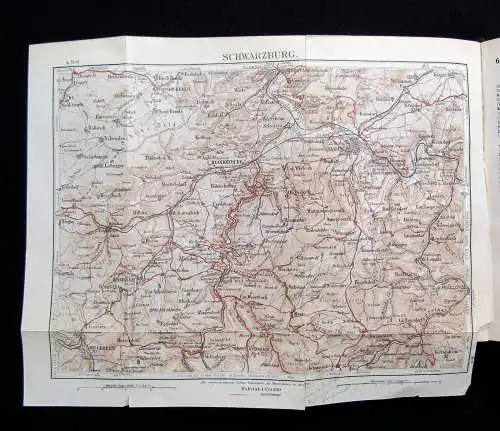 Meyers Reisebücher Thüringen und der  Frankenwald 1904 grosse Ausgabe 16 Karten