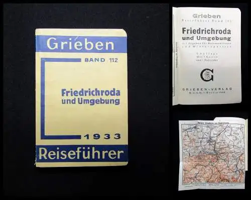 Grieben Reiseführer Band 112 Friedrichroda und Umgebung Mit 5 Karten 1933