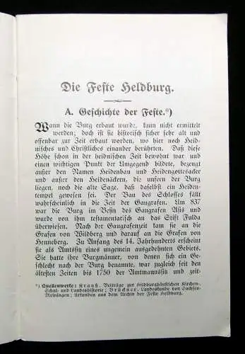 Reß Geschichte und Beschreibung der Veste Heldburg nebst Führer durch die Feste