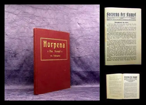 Horpena  Der Kampf 10.Jahrgang Okkulta Übersinnliches Theosophie Horpeniten 1933