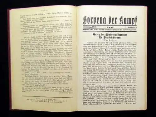 Horpena  Der Kampf 10.Jahrgang Okkulta Übersinnliches Theosophie Horpeniten 1929