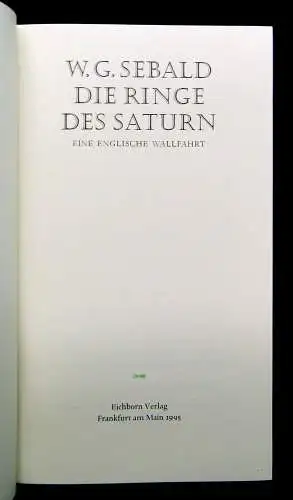 Sebald G. W. Die Ringe des Saturn Ein englische Wallfahrt nummeriert 1995