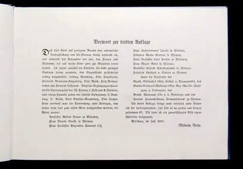 Bode Damals in Weimar 1912 Dritte vermehrte Auflage Geschichte Landeskunde