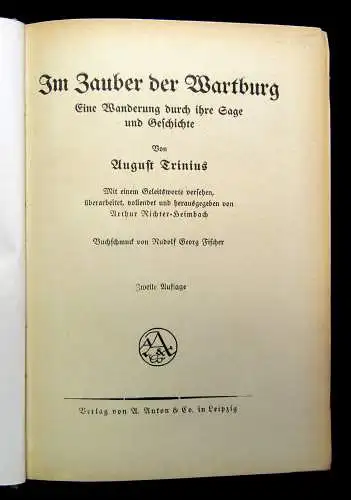 Trinius Im Zauber der Wartburg Eine Wanderung durch ihre Sage u Geschichte 1921