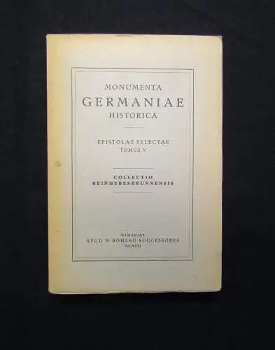 Peek Germaniae Die Reinhardsbrunner Briefsammlung 1952 deutsch-latein Geschichte