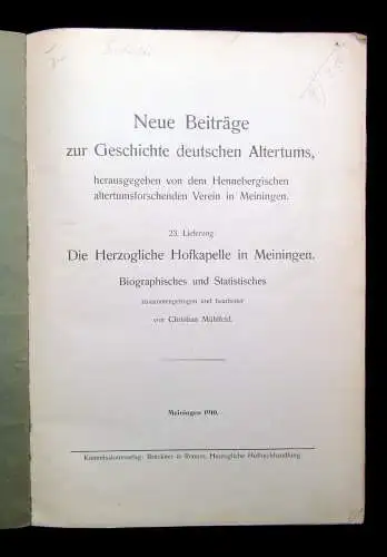 Mühlfeld Neue Beiträge zur Geschichte deutschen Altertums 1910