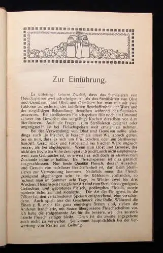 Kehrmann Koche auf Vorrat Frischhaltung mit den Weck´schen Einrichtungen 1907 js