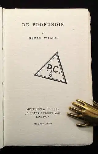 Ross, Robrt De Profundis by Oscar Wilde um 1907 Literatur Belletristik js