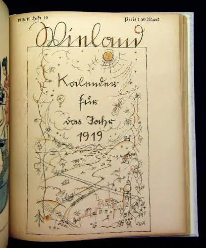 Wieland 12 Hefte Zeitschrift für Kunst April 1918-März 1919 4. Jahrgang mb