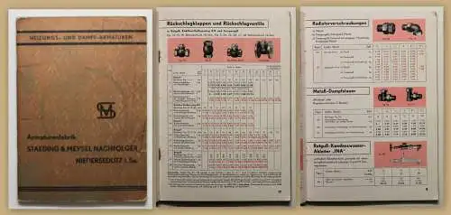 Original Prospekt Heizungs- & Dampf-Armaturen Staeding & Meysel 1939 Technik sf