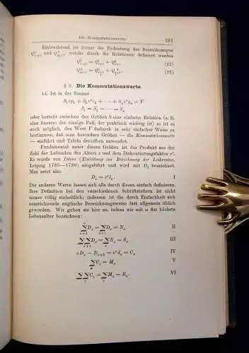 Broggi Versicherungsmathematik 1911 Naturwissenschaften Physik Mathematik mb