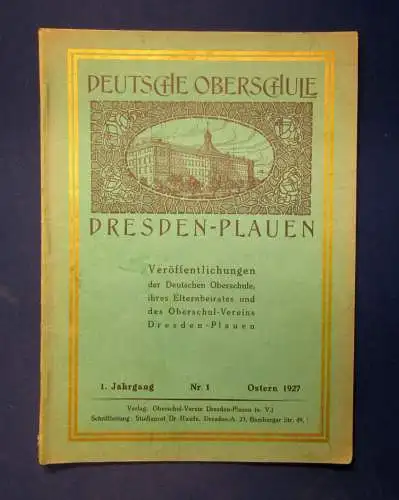 Haufe Deutsche Oberschule Dresden-Plauen Ostern 1927 1. Jahrgang Ortskunde js