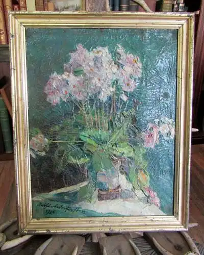 Arthur Fedor Förster 1866- 1939 Stillleben/ Blumen Öl auf Leinwand 43x 34 cm sig