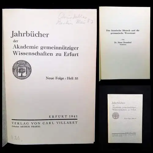 Jahrbücher der Akademie gemeinnütziger Wissenschaften zu Erfurt Heft 55, 1941