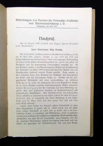 Mitteilungen der Vereinigung für Gothaische Geschichte 5 Hefte 1917-1927