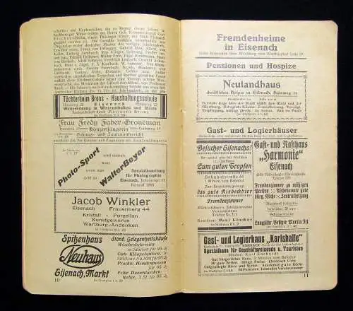 Ich führe Sie! Eisenach und Umgegend um 1920 Ortskunde Thüringen Guide